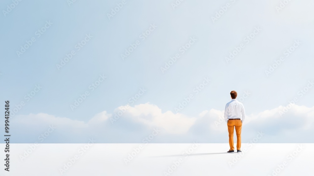Poster plain white background with minimal distractions, allowing focus on the foreground subject.