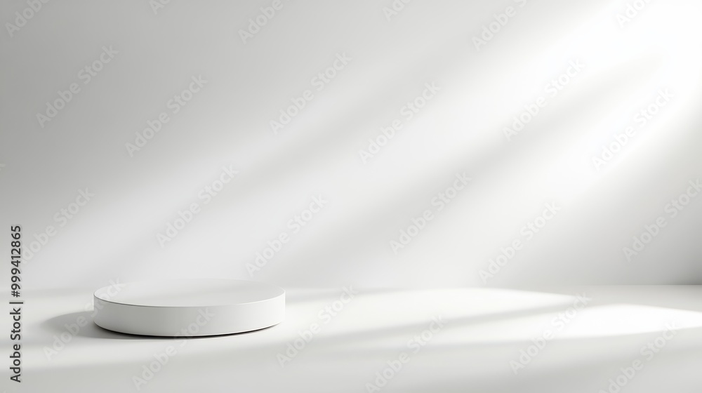 Poster simple plain white background with soft light coming from one direction, creating depth.