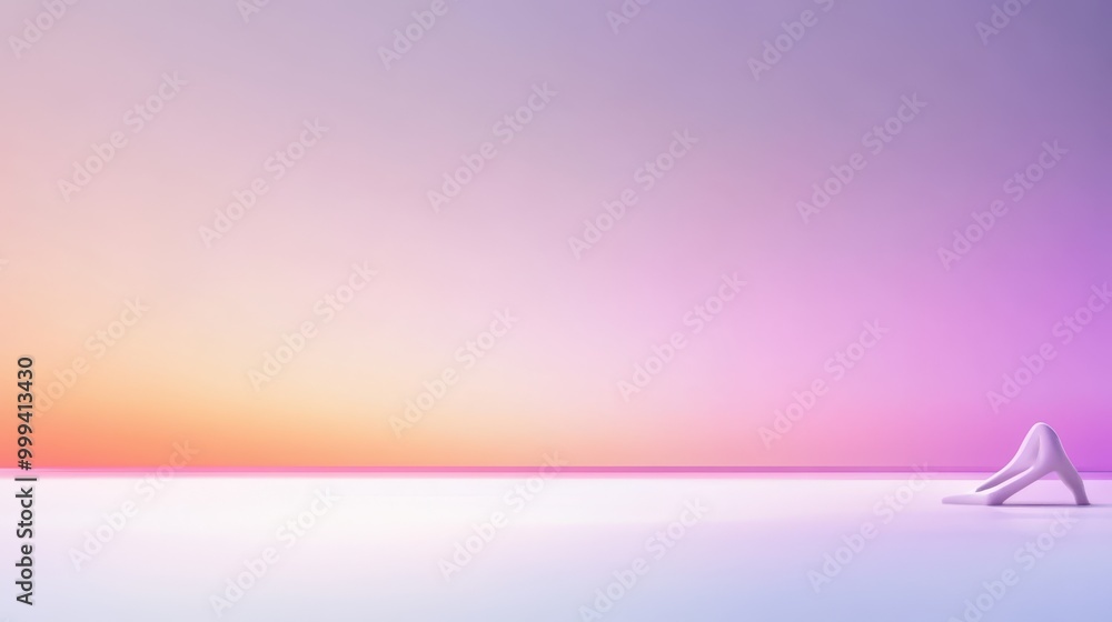 Aufkleber soft lavender gradient subtly merging into a clean white backdrop, offering a calming visual flow.