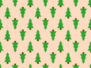 Seamless pattern made of fir (spruce, pine, Christmas tree). Holidays. Objects. Culture and religion. Nature. Vector illustration.