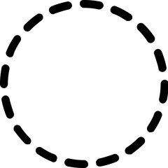 Circle Icon Dash Line Style. Simple Geometric Shapes Vector Illustration.