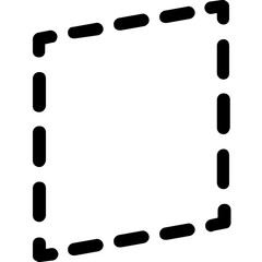 Parallelogram Icon Dash Line Style. Simple Geometric Shapes Vector Illustration.