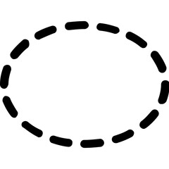 Ellipse Icon Dash Line Style. Simple Geometric Shapes Vector Illustration.