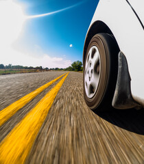 close up view of a car tire