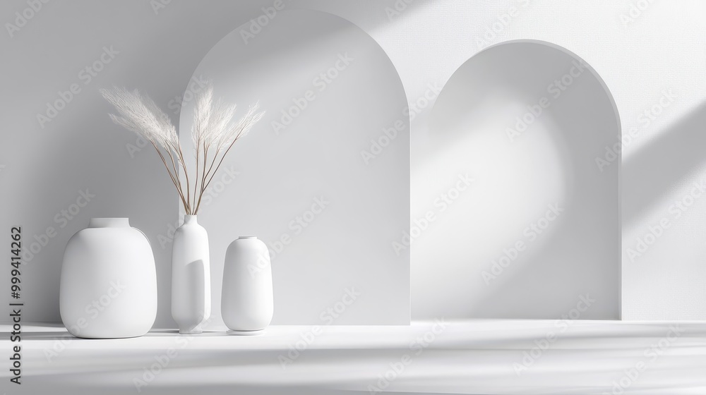 Poster white background with a clean, polished finish and soft shadows, creating a refined and professional