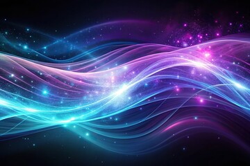 Naklejka premium Abstract background with light waves flowing in purple and cyan colors, resembling dark energy in space