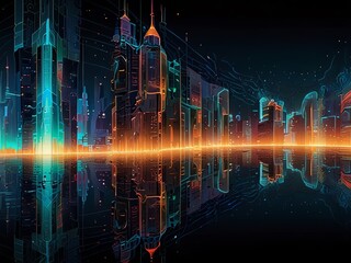 Fototapeta premium the world ' s tallest building is illuminated by the lights.