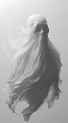 Spectral Apparition   Ghostly Figure Emitting Otherworldly Luminescence in Moody Studio Setting