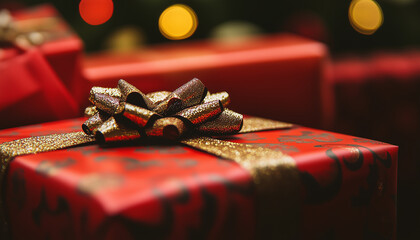  Christmas Gifts. A Christmas Tree in the Background