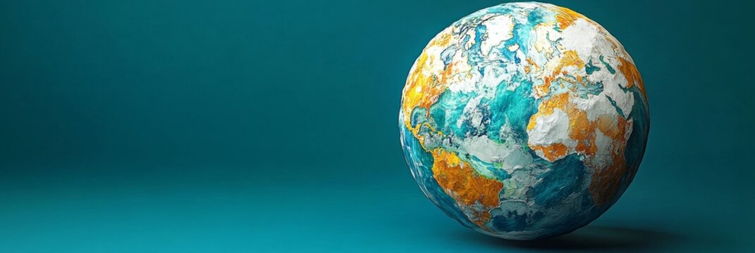 A detailed vector image of a globe with a textured surface, highlighting educational themes and global awareness