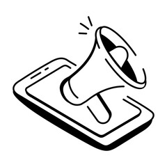 A doodle icon of digital marketing 

