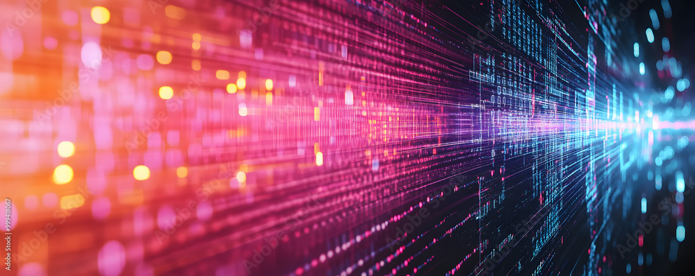 Poster abstract digital data background. art can be used in the description of network abilities, technolog
