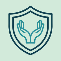 Obraz premium Hand inside shield vector illustration