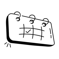 A doodle style icon of mobile calendar 


