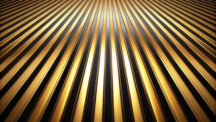 Fototapeta premium Abstract black and gold stripes background with a unique worm's eye view perspective