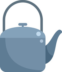 Classic metal tea kettle is heating water for a hot beverage