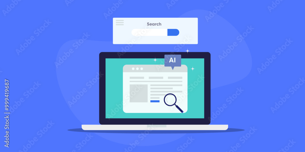 Poster website seo strategy making with artificial intelligence technology, e-business search content optim