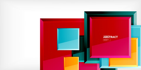 Fototapeta premium Colorful squares with reflections abstract background design. Vector Illustration For Wallpaper, Banner, Background, Card, Book Illustration, landing page