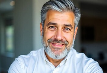 Obraz premium Smiling Man in Modern Interior