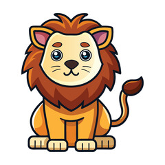 Obraz premium a-cartoon-lion-vector-illustration