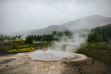geyser in national park in Iceland