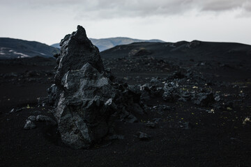 Volcanic rocks near volcano Hekla in Iceland © Andris