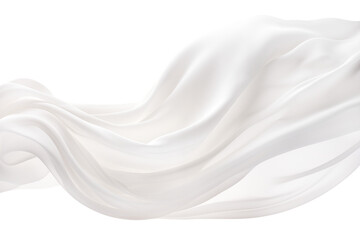Levitation of white silk isolated on a transparent background.