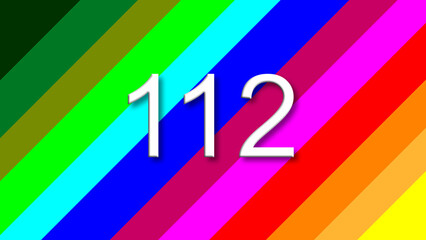 112 colorful rainbow background year number