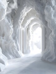 Ethereal Archway Phantasmal Entity in Stark White Backdrop