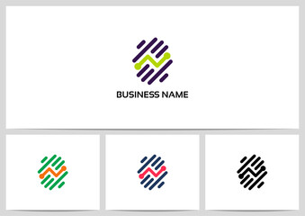 Diagonal Parallel Lines Route Logo Design