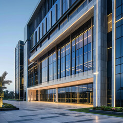 Modern office builidng. Contemporary corporate architecture. Front of commercial luxury building