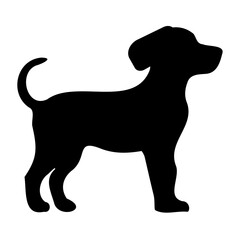 Puppy silhouette on transparent background