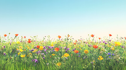 Vibrant Wildflowers in a Lush Meadow