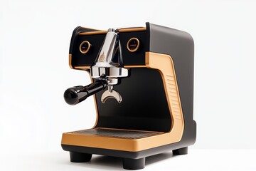 Minimalist espresso machine outline, with bold, sleek lines capturing the shape of a professional machine, ideal for a modern coffee-focused design