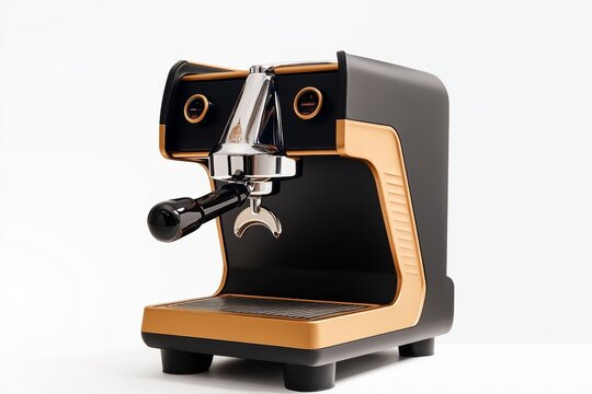 Minimalist espresso machine outline, with bold, sleek lines capturing the shape of a professional machine, ideal for a modern coffee-focused design