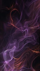 Fototapeta premium Minimalist Halloween Background with Purple and Orange Swirling Abstract Lines and Misty Forms