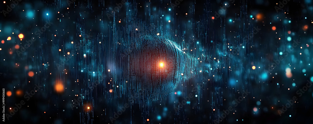 Poster abstract digital data background. art can be used in the description of network abilities, technolog