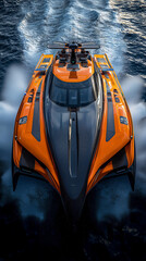 Obraz premium High-speed futuristic catamarans designed for eco-friendly water sports