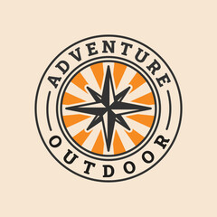 Modern Compass Navigation Adventure Outdoor Logo Design