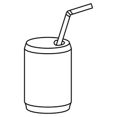 illustration of a soda can with straw
