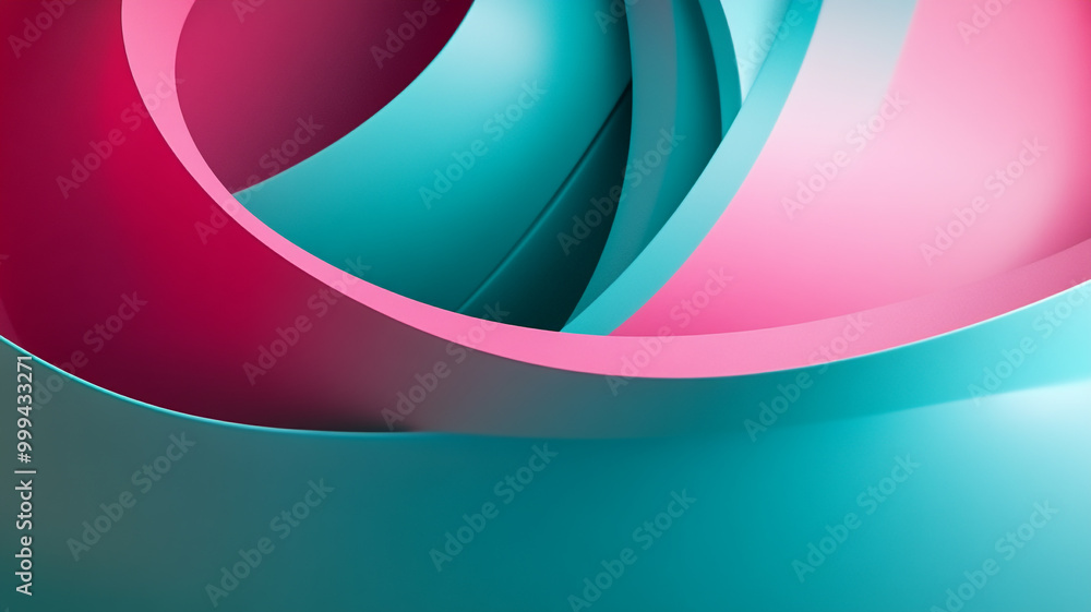 Aufkleber colorful teal and pink curves create a dynamic visual experience in design