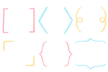 筆タッチのシンプルなフレームのイラストセット