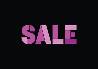 Sale in different pinks shade color in black background Art  Illustration vector