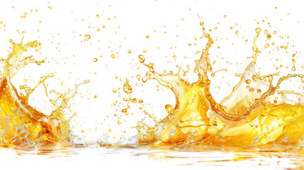 Dynamic golden beer splashes with bubbles in motion, capturing energy and refreshment
