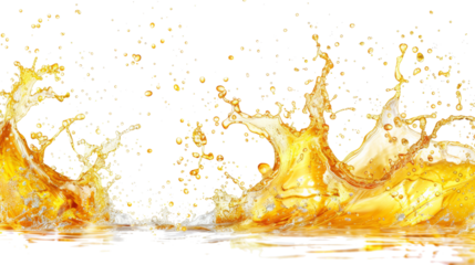 Dynamic golden beer splashes with bubbles in motion, capturing energy and refreshment