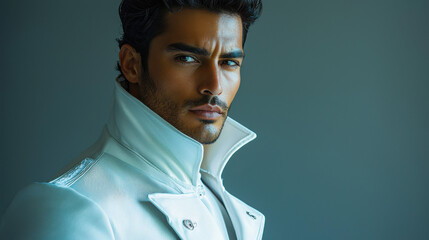 Handsome Man in White Jacket