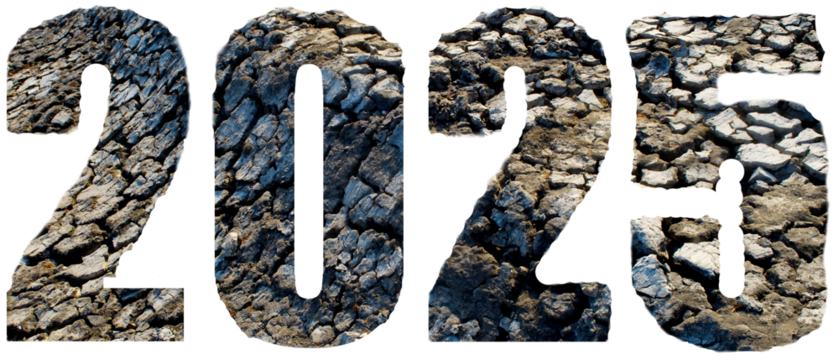 2025 Number concept for Happy New Year, Greeting card artwork and brochure template. PNG file