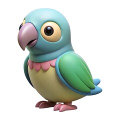 Fototapeta premium Colorful cartoon parrot toy character with vibrant feathers and cheerful expression 
