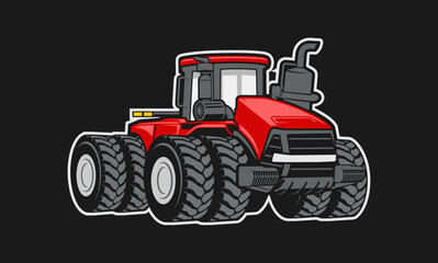 Tractor Farming Machine Logo Vector