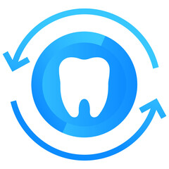 tooth icon with arrows, png logo